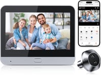 HAPYTHDA WiFi Ajtókamera 4,3" Monitorral - 1080P Digitális Kémlelőnyílás, 90° Látószög, PIR Mozgásérzékelő, 5000mAh Akku, Éjjellátó 1