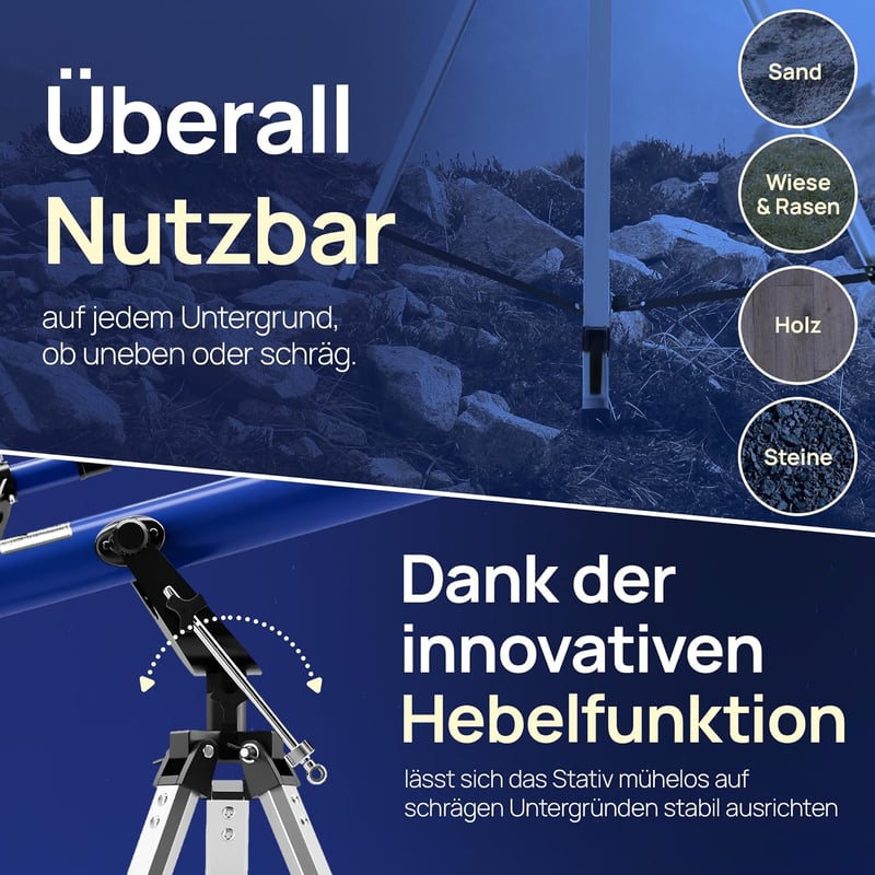 HARBARTH Teleszkóp 60mm Objektív 600mm Fókusz Állvánnyal Okostelefon Tartóval Táskával Felnőtteknek Csillagászathoz