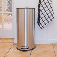 Harbour Housewares 30L Rozsdamentes Acél Pedálos Szemetes Kuka Konyhai Hulladékgyűjtő Szatén Brushed Kivitel 5