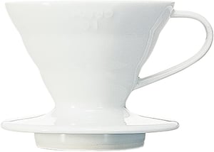 HARIO V60 keramički dripper za kavu veličine 01 s vrčem - bijeli