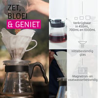 Carafă pentru cafea din sticlă termorezistentă Hario V60 VCS-02B 700 ml - server din sticlă transparentă, 1 buc. 3