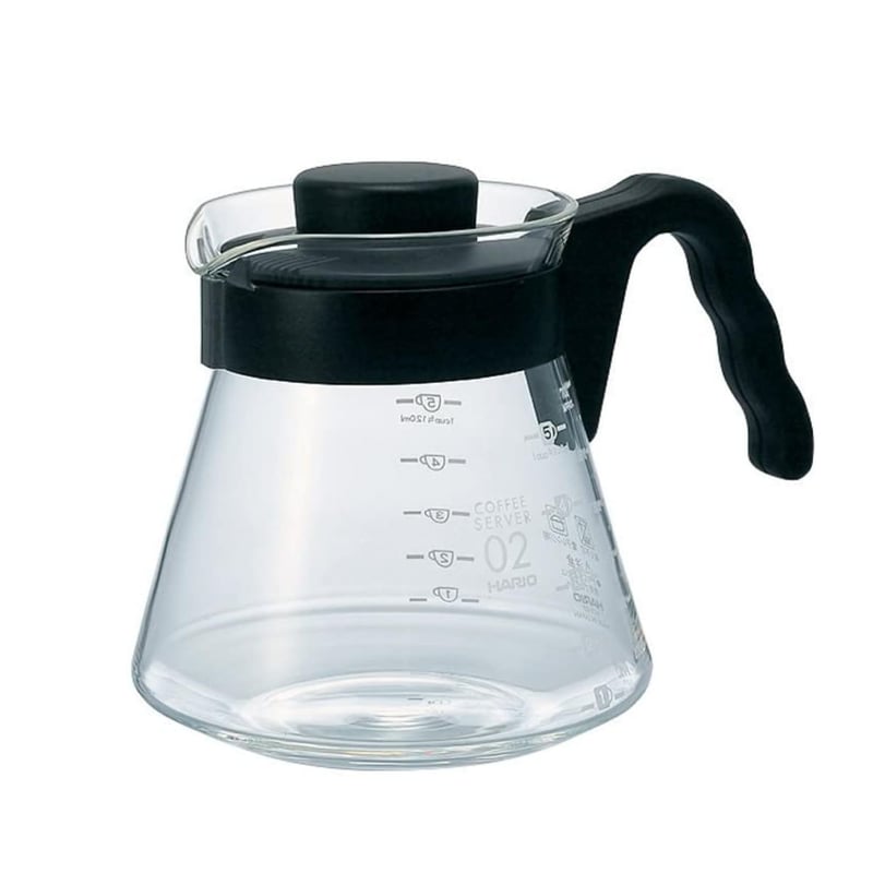 Carafă pentru cafea din sticlă termorezistentă Hario V60 VCS-02B 700 ml - server din sticlă transparentă, 1 buc.