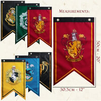Decorațiune de perete pentru zi de naștere cu stema Harry Potter Hogwarts, ghirlandă din 6 piese cu casele Hogwarts: Gryffindor, Hufflepuff, Slytherin, Ravenclaw 6