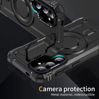 HARUINO Galaxy S25 mágneses tok állvánnyal, lencse védelemmel, ütésálló, fekete - S25, 2-black 3