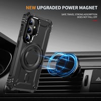 HARUINO Galaxy S25 mágneses tok állvánnyal, lencse védelemmel, ütésálló, fekete - S25, 2-black 6