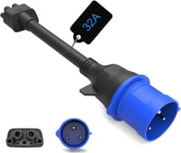 HASA zone 3 Pin Kék CEE Tesla Adapter - Hordozható Töltőkábel Gen 2 Mobile Chargerhez, 32A/240V, Model 3/S/X/Y Kompatibilis, Túlfeszültség V 1