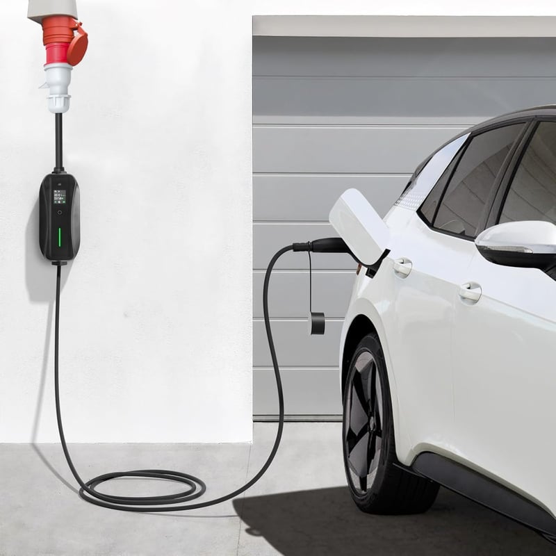 HASA zone 5 Pin CEE Adapter Tesla Gen 2 Mobil Töltőhöz - Kompatibilis Tesla S/3/X/Y Modellekkel - 240V 32A EV Töltőkábel Hosszabbító (Piros)