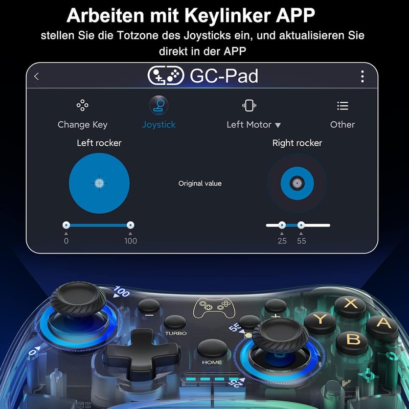HASACOOL Átlátszó fényes vezeték nélküli Switch vezérlő ébresztés és alkalmazás vezérléssel Android iOS PC kompatibilis Switch Lite OLED