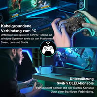 HASACOOL Átlátszó fényes vezeték nélküli Switch vezérlő ébresztés és alkalmazás vezérléssel Android iOS PC kompatibilis Switch Lite OLED 8