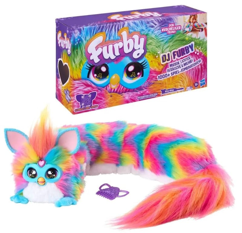 Hasbro Furby DJ Furby Interaktív Plüss Játék Zenével, Fény- és Hangeffektekkel, 1000+ Játékkombináció, Hangvezérlés, 6 Éves Kortól