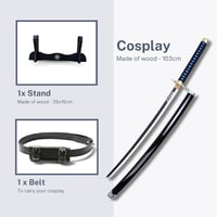 Hashiman Muichiro Tokito fa katana kardtartóval és övvel - cosplay jelmez gyerekeknek és felnőtteknek 3