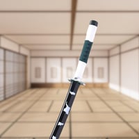 Sabie de samurai din manga Demon Slayer, cu suport din lemn, curea, sabie decorativă cosplay japoneză pentru copii și adulți 6