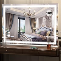 Hasipu LED Kozmetikai Tükör 80x55 cm - Fali vagy Asztali Sminktükör Érintőképernyős Vezérléssel, 3 Színhőmérséklettel és Fényerőszabályzóval 1