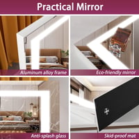 Oglindă de machiaj cu LED Hasipu, 55x45 cm, mărire 10x, 3 temperaturi de culoare — mică deteriorare în colțul stâng (stare: vezi a 2-a imagine) 8