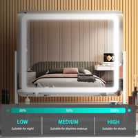 Hasipu LED sminktükör 10x nagyítással, 3 színhőmérséklet, 360°-os forgatás - fehér - 58x48 cm 3