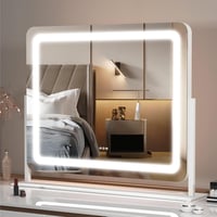 Hasipu LED sminktükör 10x nagyítással, 3 színhőmérséklet, 360°-os forgatás - fehér - 58x48 cm 7