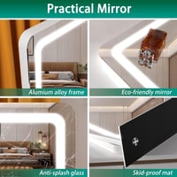 Hasipu LED sminktükör 10x nagyítással, 3 színhőmérséklet, 360°-os forgatás - fehér - 58x48 cm 6