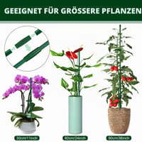 Suport pentru plante HATOOZE, 24 bucăți, sistem de susținere reglabil cu tuburi de prelungire și cleme pentru roșii, castraveți, fasole, orhidee și plante cățărătoare 3