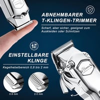 Hatteker Professzionális Hajvágó és Szakállvágó Készlet - Vezeték Nélküli, Vízálló, Akkumulátoros Trimmer LCD Kijelzővel, Ezüst 2