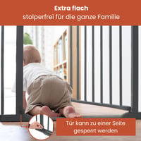 Poartă de siguranță Hauck pentru ușă, fără găurire, cu prag plat, gri închis - Poartă de siguranță pentru copii 4