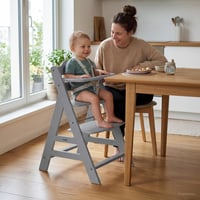 Detská stolička Hauck Alpha+ z dreva – výškovo nastaviteľná, od 6 mesiacov do 90 kg, sivá 2