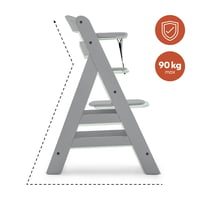 Detská stolička Hauck Alpha+ z dreva – výškovo nastaviteľná, od 6 mesiacov do 90 kg, sivá 8