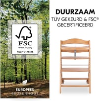 hauck Beta+ Natural Fa Etetőszék Kerekekkel 6 Hónapos Kortól 90kg-ig 7