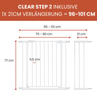 Bezpečnostná zábrana hauck s 21 cm nadstavcom, s plochým prechodom, biela, kovová — nezmazateľný nápis (stav: pozri 2. obrázok) 6