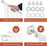 hauck Clear Step Autoclose 2 biztonsági kapu 96-101 cm, fehér, automata zárás, alacsony küszöb - White 5
