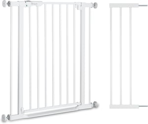Sigurnosna vrata Hauck Clear Step Autoclose 2 s produžetkom od 21 cm, 96-101 cm, bijela – glavna jedinica lagano istrošena (stanje: vidi 2. sliku)