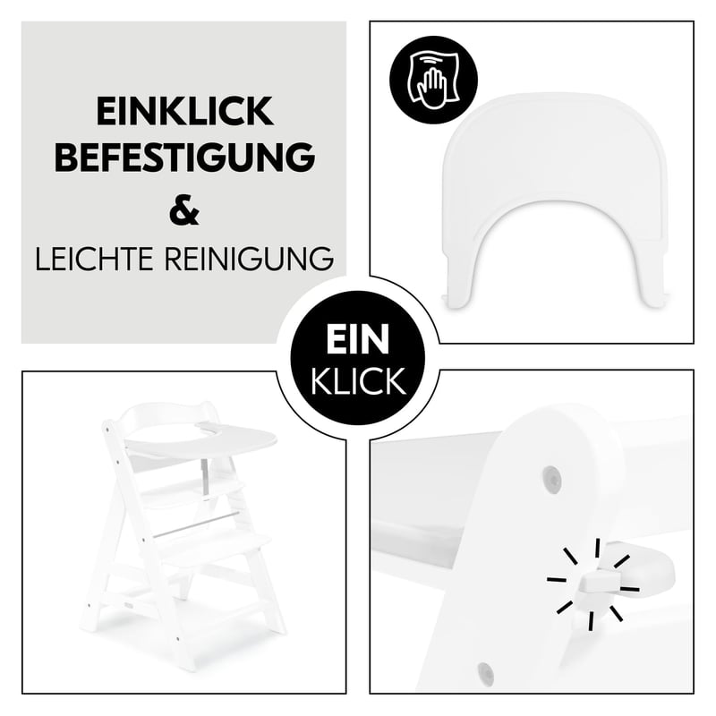 hauck Click Tray fehér etetőtálca Alpha+ Beta+ magasszékhez, 6-36 hó - Click board, white