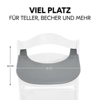 Hauck Click Tray Sivý jedálenský pultík pre drevené stoličky Alpha+ a Beta+ – Montáž bez náradia – Plast s certifikátom GRS – Pre deti od 6 do 36 mesiacov 5