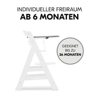 Hauck Click Tray Sivý jedálenský pultík pre drevené stoličky Alpha+ a Beta+ – Montáž bez náradia – Plast s certifikátom GRS – Pre deti od 6 do 36 mesiacov 7