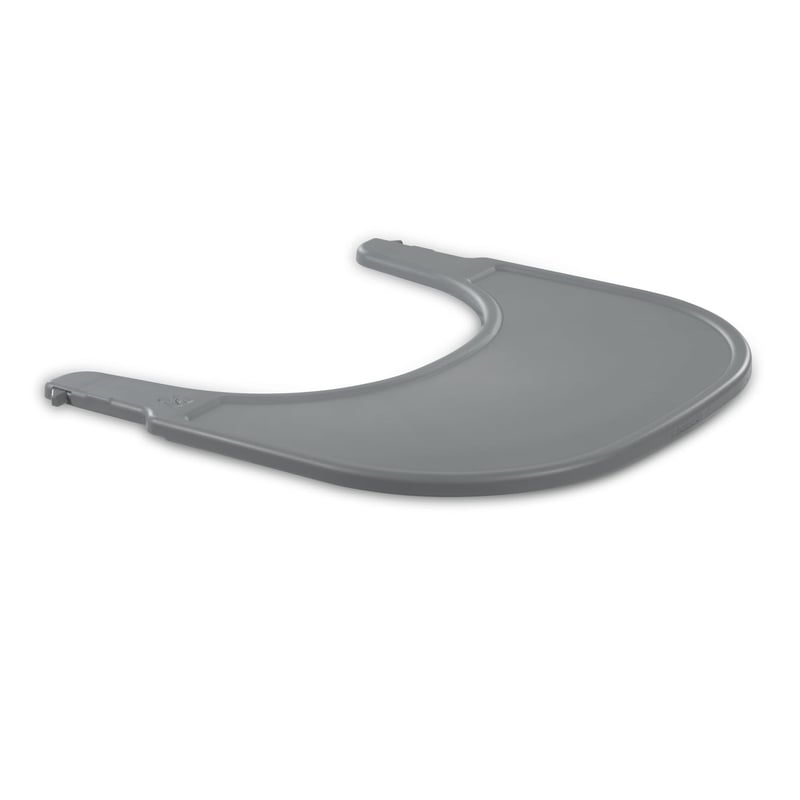 Hauck Click Tray Sivý jedálenský pultík pre drevené stoličky Alpha+ a Beta+ – Montáž bez náradia – Plast s certifikátom GRS – Pre deti od 6 do 36 mesiacov