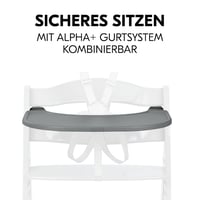 Hauck Click Tray Sivý jedálenský pultík pre drevené stoličky Alpha+ a Beta+ – Montáž bez náradia – Plast s certifikátom GRS – Pre deti od 6 do 36 mesiacov 4