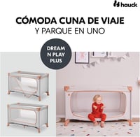 hauck Dream N Play Plus Összecsukható Utazóágy Babáknak, XL Játszónyílással, Hordozótáskával, 0-15 kg, Dusty Cork 2