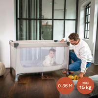 Hauck Dream N Play putni krevetić za djecu od rođenja do 15 kg, sklopiv, s torbom za nošenje, površina za ležanje 120x60 cm, bež 2