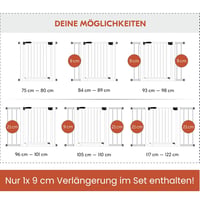 hauck Open N Stop 2 biztonsági kapu 84-89 cm, fehér, egy kézzel nyitható - Open N Stop 2, 84-89 Cm 6