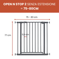 Bezpečnostná zábrana pre deti a psov Hauck Open N Stop 2, tmavosivá – bez vŕtania, šírka 75-80 cm, výška 77 cm, otváranie jednou rukou, do interiéru 2