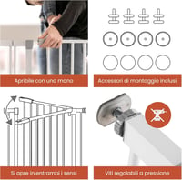 hauck Open N Stop KD biztonsági kapu 96-101 cm, nyomásfixálás, bővíthető 21 cm - 96 - 101 cm, White, Gate + 21 cm extension 3