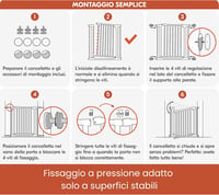 hauck Open N Stop KD biztonsági kapu 96-101 cm, nyomásfixálás, bővíthető 21 cm - 96 - 101 cm, White, Gate + 21 cm extension 5
