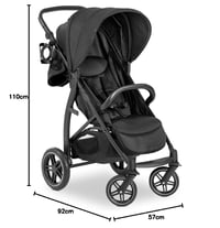 hauck Rapid 4D Babakocsi Gumikerekes, Esővédővel és Pohártartóval, Egykezes Összecsukás, Dönthető, 0-22 kg, UPF 50+, 92x57x110 cm - Fekete 7
