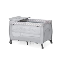 Cestovná postieľka Hauck Sleep N Play Centre 7-dielna súprava, s vložkou pre novorodencov, prebaľovacou podložkou, kolieskami, do 15 kg, Teddy Grey 1