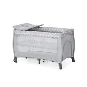 Hauck Sleep N Play Centre putni krevetić set 7 dijelova, s umetkom za novorođenčad, podlogom za previjanje, kotačima, do 15 kg, siva (Teddy Grey)