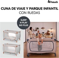 Cestovná postieľka Hauck Sleep N Play GO Plus XL s otvorom na hranie a kolieskami – farba Dusty Cork 2
