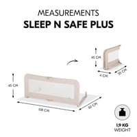 Hauck Sleep N Safe Plus összecsukható ágyőr 108x44 cm világosszürke - Single, For beds 160-220 cm long 2