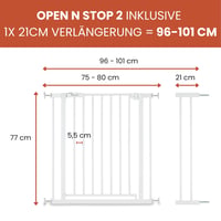Bezpečnostná zábrana na dvere hauck Standard bez vŕtania s 21 cm nadstavcom, biela 2