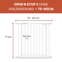 Bezpečnostná zábrana Hauck Open N Stop 2 pre deti a psov, bez vŕtania, 75 – 80 cm, biely kov — Opotrebovaná (stav: pozri 2. obrázok) 5