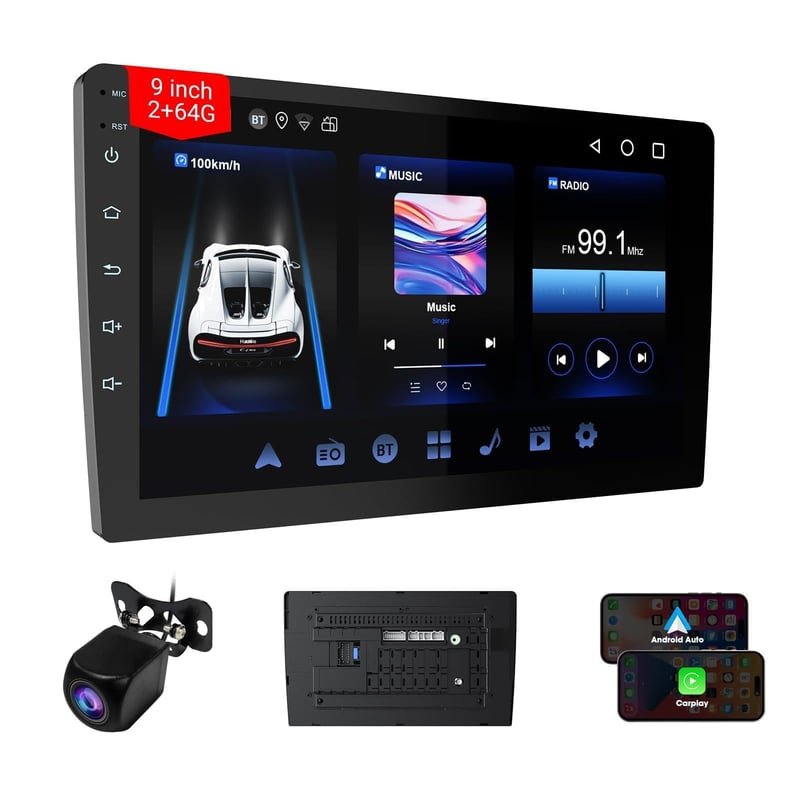 Haudio 2DIN autorádio s Androidom, CarPlay a Android Auto - 9 palcové - 2+64 GB