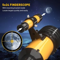 HAUEA Teleszkóp Csillagászat 70/400mm Gyerekeknek Kezdőknek Felnőtteknek Állvánnyal Hold Szűrővel Telefon Adapterrel Bolygók Hold Megfigyelé 6